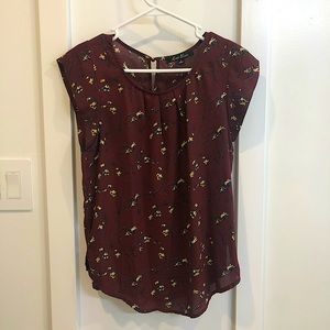 Alice Blue Floral Short-Sleeve Blouse